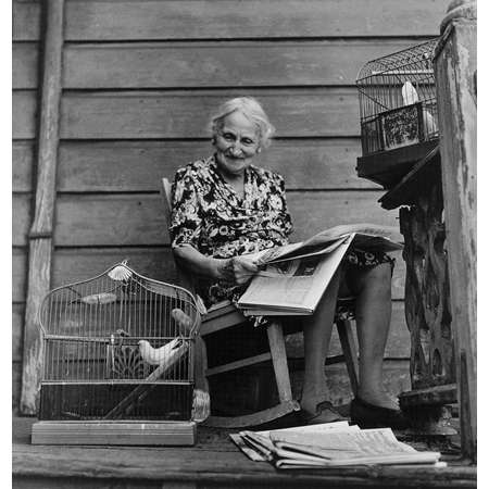  woman with pet birds