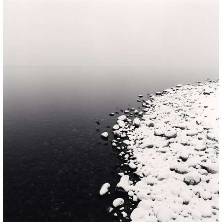 Snow on Pebbles, Toya Lake, Hokkaido, Japan