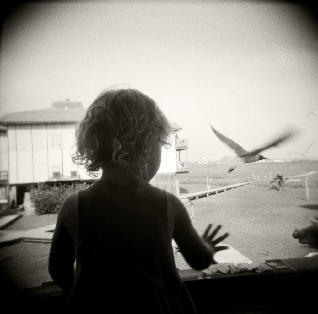 Feeding Seagulls, Port Aransas, 1997